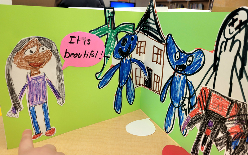 Student art displayed at Paul Robeson Community School in New Brunswick, NJ