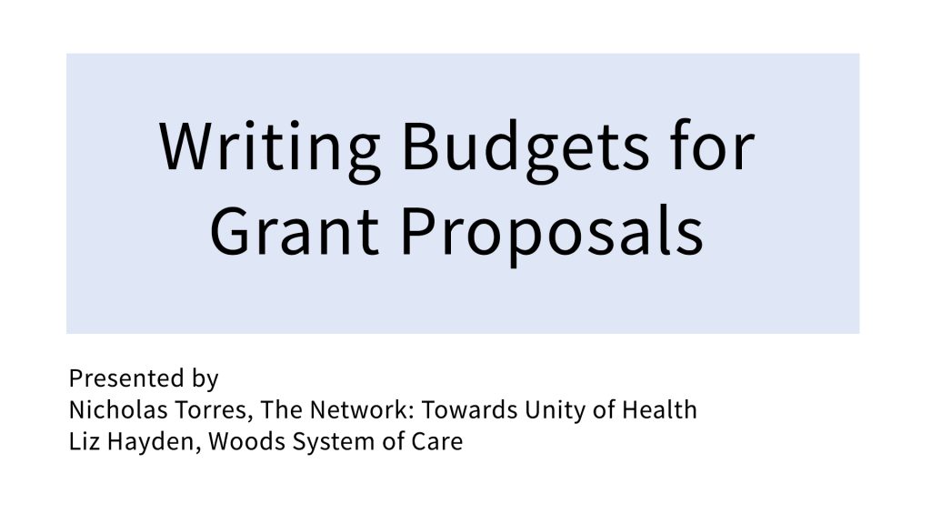 Writing Budgets for Grant Proposals