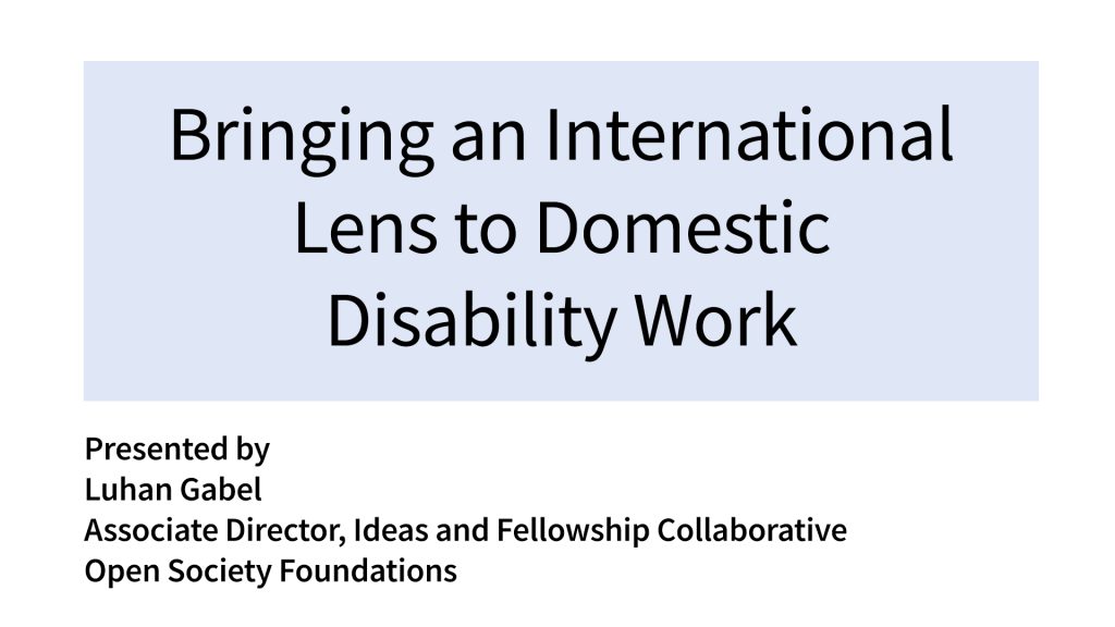 Bringing an International Lens to Domestic Disability Work