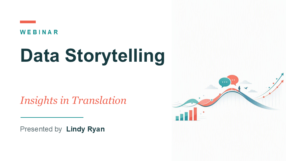 Title slide displaying webinar name with an image of a data infographic.